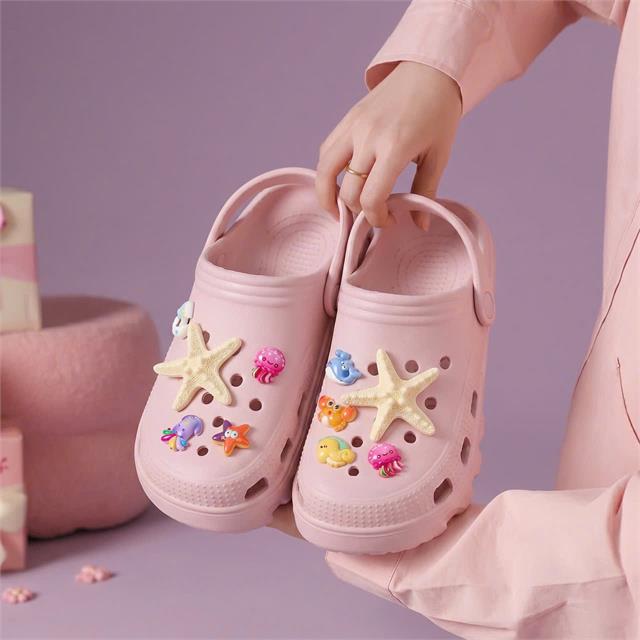 Dép Nữ MWC 8801 - Dép Sandal Eva Nữ Gắn Charm Sao Biển Đại Dương Sinh Động, Êm Nhẹ, Bền Đẹp. 