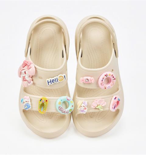 Dép Nữ MWC 8759 - Dép Sandal Đúc Nguyên Khối, Quai Ngang Phối Charm Phao, Kẹo Ngọt Bánh Bèo, Hàn Quốc.