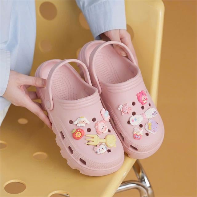 Dép Nữ MWC 8800 - Dép Sandal Eva Nữ Gắn Charm Mèo Nơ, Thỏ Hồng Xinh Xắn, Năng Động, Trẻ Trung.
