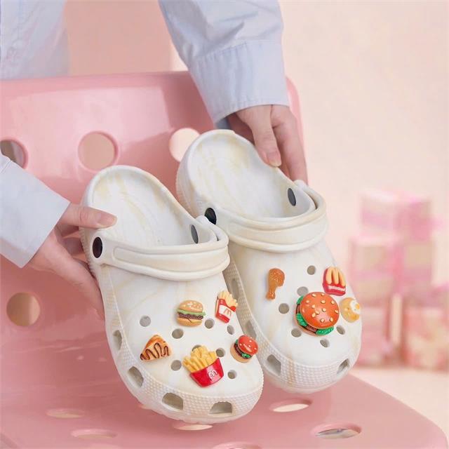 Dép Nữ MWC 8818 - Dép Eva Loang Màu Charm Ẩm Thực Mini Ngộ Nghĩnh, Dễ Thương, Dễ Phối Đồ.