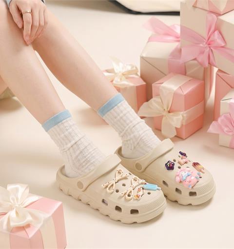 Dép Nữ MWC 8791 - Dép Sandal Eva  Charm Nơ Kem Chấm Bi, Thú Cưng Siêu Cute, Êm Nhẹ, Bền Đẹp.