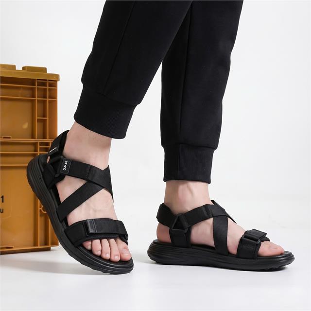 Giày Sandal Nam MWC 7123 - Sandal Nam Quai Ngang Chéo Phối Lót Dán Thanh Lịch Đi Học, Đi Làm, Bền Đẹp, Thời Trang.