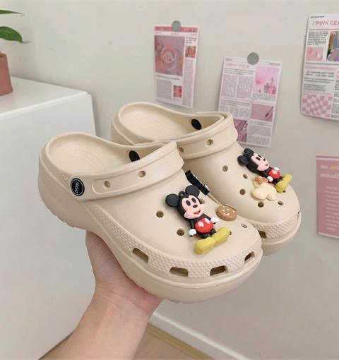 Dép Nữ MWC 8685 - Dép Sandal Đế Đúc Nữ Hai Quai Ngang Gắn Charm Chuột Mickey Siêu Hack Dáng, Bền Đẹp.