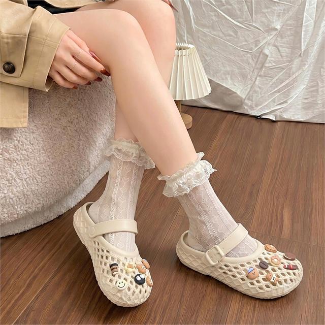 Dép Sục Nữ MWC 8838 - Dép Sục Nữ Gắn Charm Gấu, Kẹo, Coffe Nhẹ Nhẹ Nhàng, Thanh Lịch, Mang Nhiều Style Hottrend.