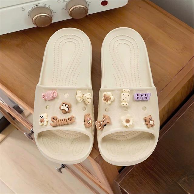 Dép Nữ MWC 8778 - Dép Eva Nữ Gắn Charm Kẹo Gấu, Hoa Nơ Siêu Xinh, Êm Nhẹ, Thời Trang.