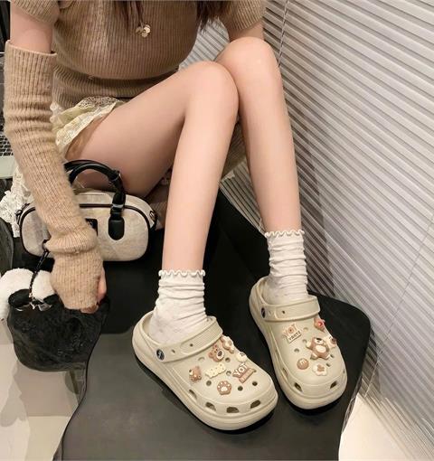 Dép Nữ MWC 8732 - Dép Sandal Eva Nữ Gắn Charm Gấu Hoa, Chữ Nổi Vui Nhộn, Xinh Xắn, Thời Trang.