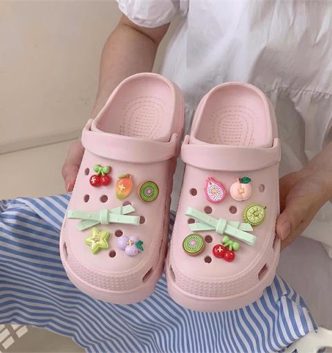 Dép Nữ MWC 8857 - Dép Sandal Eva Charm Nơ, Hoa Qủa Dễ Thương, Ngọt Ngào Chuẩn Phong Cách Hàn.
