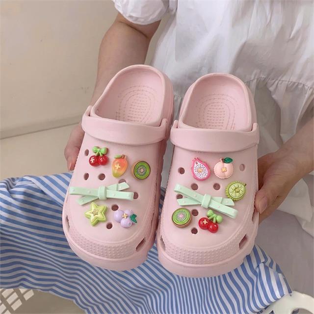 Dép Nữ MWC 8857 - Dép Sandal Eva Charm Nơ, Hoa Qủa Dễ Thương, Ngọt Ngào Chuẩn Phong Cách Hàn.