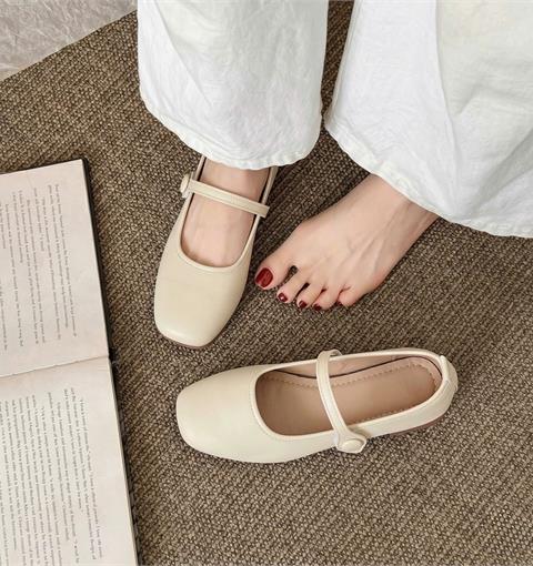 Giày Búp Bê MWC 2357 - Búp Bê Phối Quai Ngang Mảnh Có Nút Cài Nữ Tính, Thanh Lịch, Thời Trang.