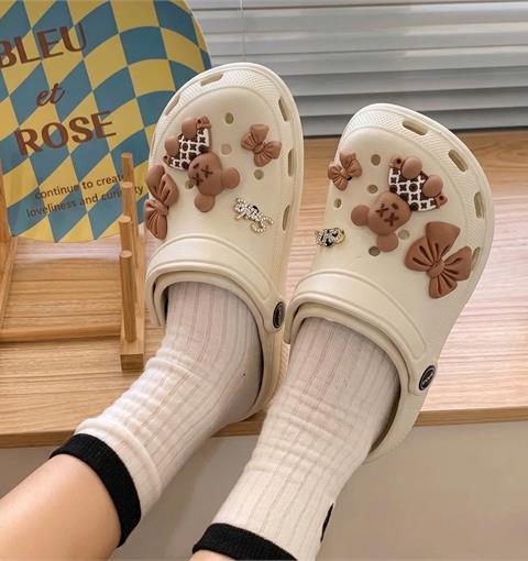 Dép Nữ MWC 8893 - Dép Sandal Eva Charm Gấu Nơ Xinh Xắn, Êm Nhẹ, Bền Đẹp, Mang Đậm Phong Cách Hàn.