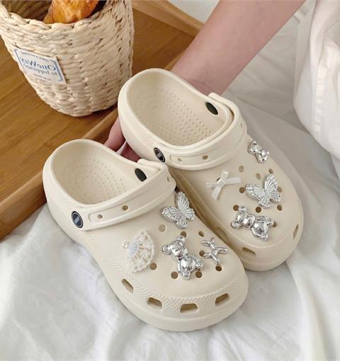 Dép Nữ MWC 8889 - Dép Sandal Eva Charm Bướm Bạc Xinh Xắn, Nữ Tính, Xu Hướng Trẻ Hàn Quốc.