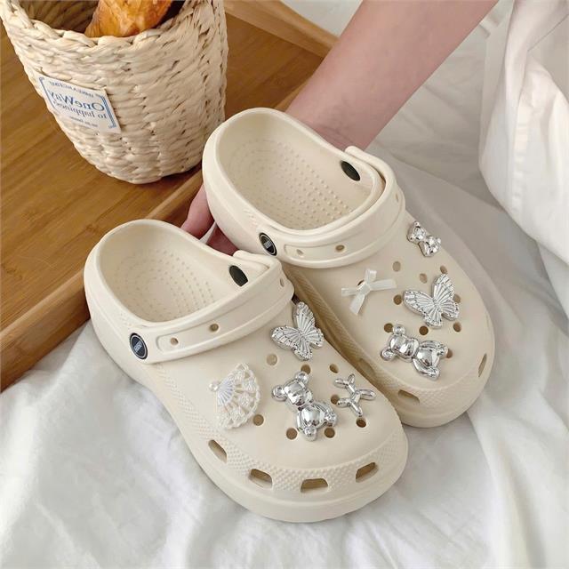 Dép Nữ MWC 8889 - Dép Sandal Eva Charm Bướm Bạc Xinh Xắn, Nữ Tính, Xu Hướng Trẻ Hàn Quốc.
