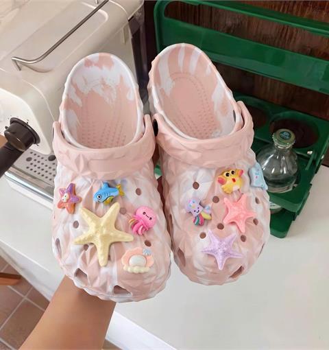 Dép Nữ MWC 8905 - Dép Eva Loang Màu Charm Hồng Pastel, Sao Biển Sinh Động, Tươi Mát, Thời Trang Hàn Quốc.