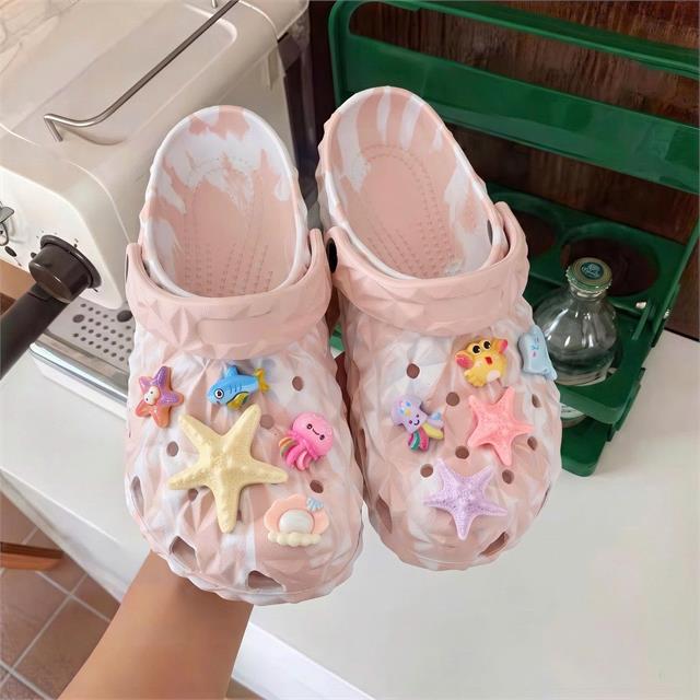 Dép Nữ MWC 8905 - Dép Eva Loang Màu Charm Hồng Pastel, Sao Biển Sinh Động, Tươi Mát, Thời Trang Hàn Quốc.