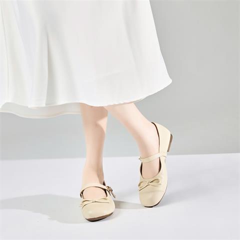 Giày Búp Bê MWC 2328 - Giày Búp Bê Nàng Thơ Vintage, Mũi Tròn Phối Nơ Nhỏ Xinh Thanh Lịch, Nét Đẹp Dịu Dàng. - MWC