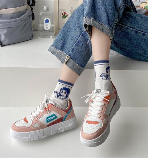 Giày thể thao nữ MWC - 0710 Giày Thể Thao Nữ Đế Bằng Phối Màu Siêu Cute,Sneaker Siêu Êm Chân Hot Trend