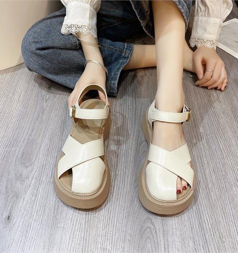 Giày Sandal Nữ MWC - 2963 Sandal Rọ Đế Bánh Mì Cao 5cm Siêu Hack Dáng Phong Cách Retro Dễ Phối Đồ Cho Nữ