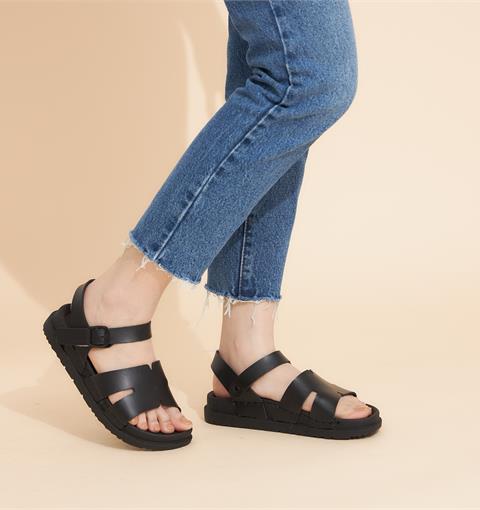 Giày sandal nữ MWC - 2946 Sandal Nữ Quai Ngang Chữ H Thời Thượng Mũi Tròn Basic Thời Trang