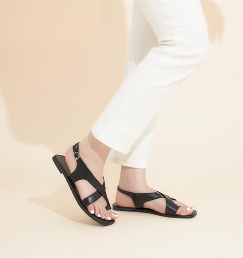 Giày Sandal Nữ MWC - 2874 Sandal Xỏ Ngón Quai Chéo Cách Điệu Đế Bệt Thời Trang