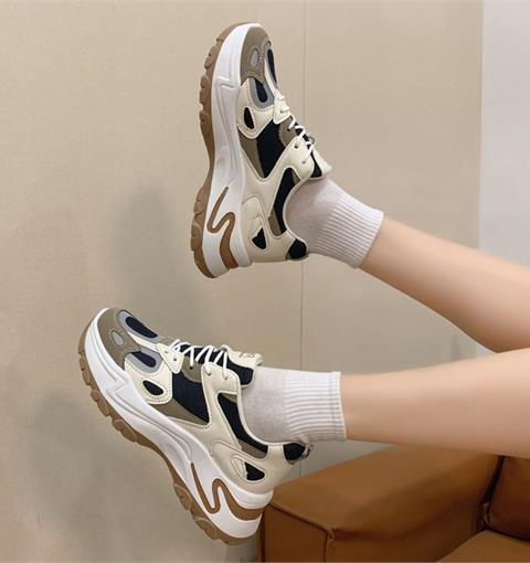 Giày thể thao nữ MWC - 0565 Giày Thể Thao Nữ Phối Màu Siêu Cute,Sneaker Da Siêu Êm Chân Đế Độn 4cm Hot Trend