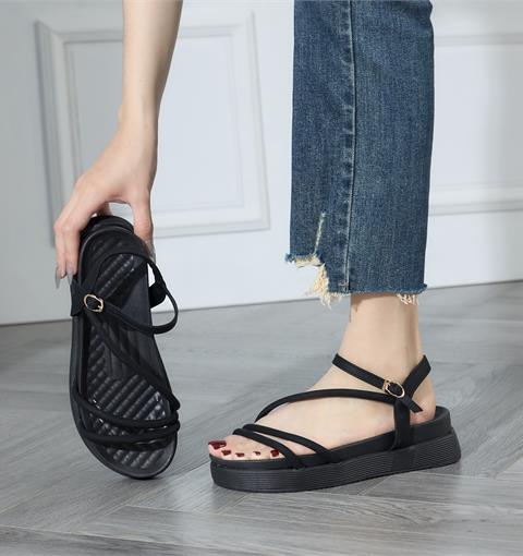 Giày sandal nữ MWC NUSD- 2979 Sandal Quai Tròn Ngang Chéo Cách Điệu Đế Bánh Mì Cao 5cm Cực Thời Trang
