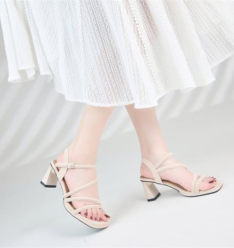 Giày Sandal Cao Gót MWC G042 - Sandal Cao Gót Nữ Quai Mảnh Siêu Bền Đẹp, Saldal Đế Vuông Cao 7 Phân Thanh Lịch, Thời Trang.