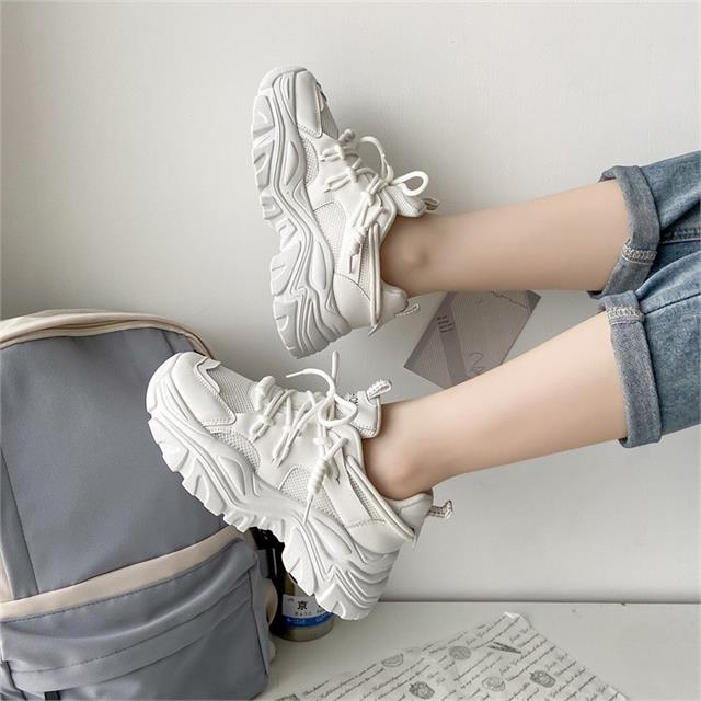 Giày thể thao nữ MWC - 0643 Giày Thể Thao Nữ Siêu Cute,Sneaker Da Siêu Êm Chân Đế Độn 4cm Hot Trend