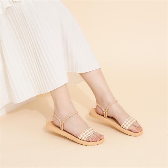 Giày Sandal Nữ MWC - 2961 Giày Sandal Phối Dạ , Giày Sandal Quai Ngang Ôm Chân Đế Bệt Thời Trang Sang Chảnh